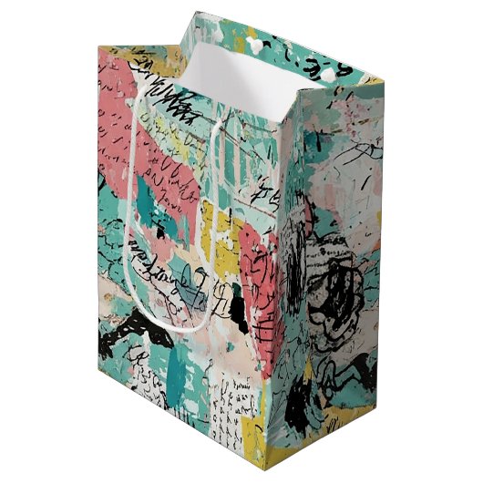 Colorful Urban Graffiti Pattern (2) Medium Cadeauzakje (Voorkant Gekanteld)