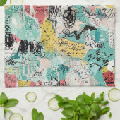 Colorful Urban Graffiti Pattern (2) Theedoek (Gevouwen)