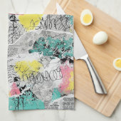 Colorful Urban Graffiti Pattern (3) Theedoek (Quarter Fold)