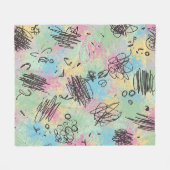 Colorful Urban Graffiti Pattern (4) Fleece Deken (Voorkant (Horizontaal))