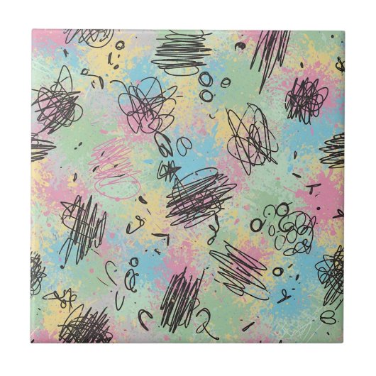 Colorful Urban Graffiti Pattern (4) Tegeltje (Voorkant)