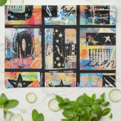 Colorful Urban Graffiti Pattern (5) Theedoek (Gevouwen)