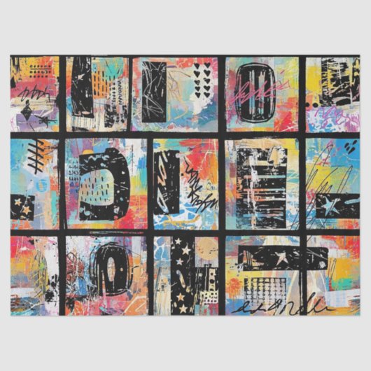 Colorful Urban Graffiti Pattern (5) Tissuepapier (Voorkant)