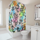 Colorful Urban Graffiti Pattern (6) Douchegordijn (In situ)