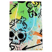 Colorful Urban Graffiti Pattern (6) Medium Cadeauzakje (Voorkant)