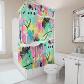 Colorful Urban Graffiti Pattern (7) Douchegordijn (In situ)