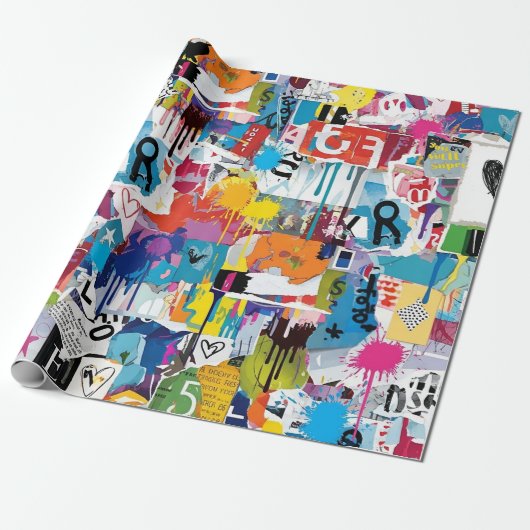 Colorful Urban Graffiti Pattern (8) Cadeaupapier (Uitgerold)