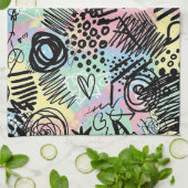 Colorful Urban Graffiti Pattern (9) Theedoek (Gevouwen)