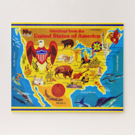 Colorful USA Map 16x20 Jigsaw Puzzle Legpuzzel
