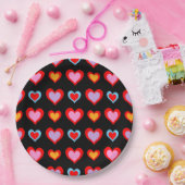 Colorful Valentijn Hearts Pattern Papieren Bordje (Feest)