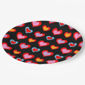 Colorful Valentijn Hearts Pattern Papieren Bordje (Gekanteld)