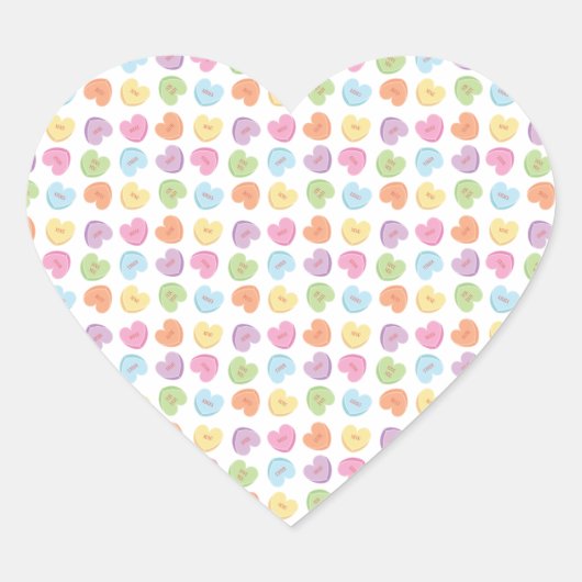 Colorful Valentijn Snoep Hearts Placemat Holiday Hart Sticker (Voorkant)
