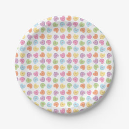 Colorful Valentijn Snoep Hearts Placemat Holiday Papieren Bordje