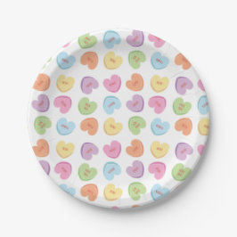 Colorful Valentijn Snoep Hearts Placemat Holiday Papieren Bordje