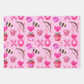 Colorful Valentijnsdag Collage Pink & Paars Inpakpapier Vel (Voorkant)