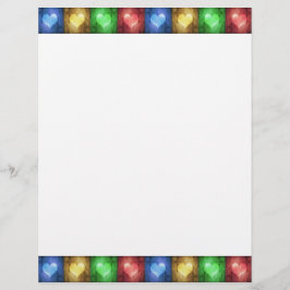 Colorful Valentijnsdag Rustic Hearts Stationery