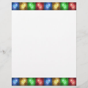 Colorful Valentijnsdag Rustic Hearts Stationery