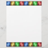 Colorful Valentijnsdag Rustic Hearts Stationery (Achterkant)