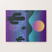 Colorful Vaporwave Cactus "Digital Desert" Legpuzzel (Horizontaal)