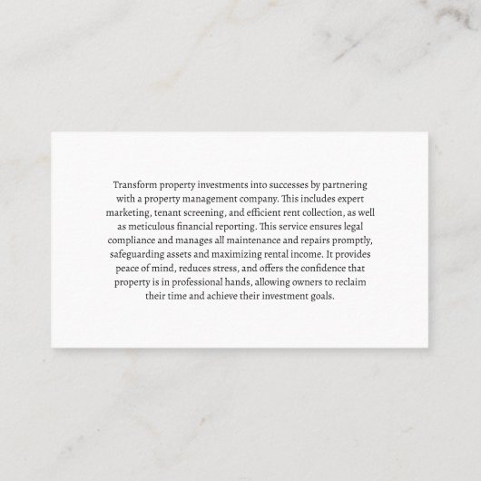 Colorful Variation of Houses Visitekaartje (Achterkant)