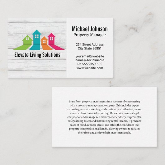 Colorful Variation of Houses Visitekaartje (Voorkant / Achterkant)