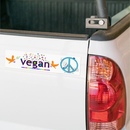Colorful Vegan Bumpersticker (Op Truck)