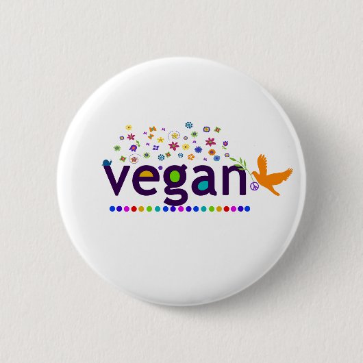 Colorful Vegan Ronde Button 5,7 Cm (Voorkant)