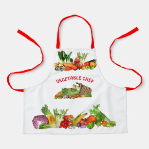 Colorful Vegetable Chef Custom text Kinderen Schort