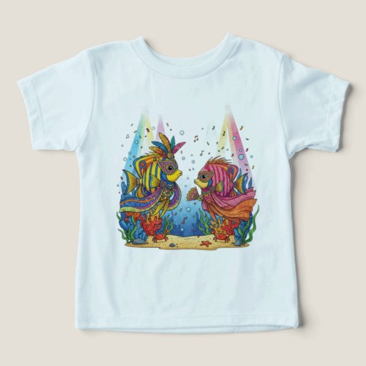 Colorful Venetian Masquerade Fish Ocean Party Shir (Design voorkant)