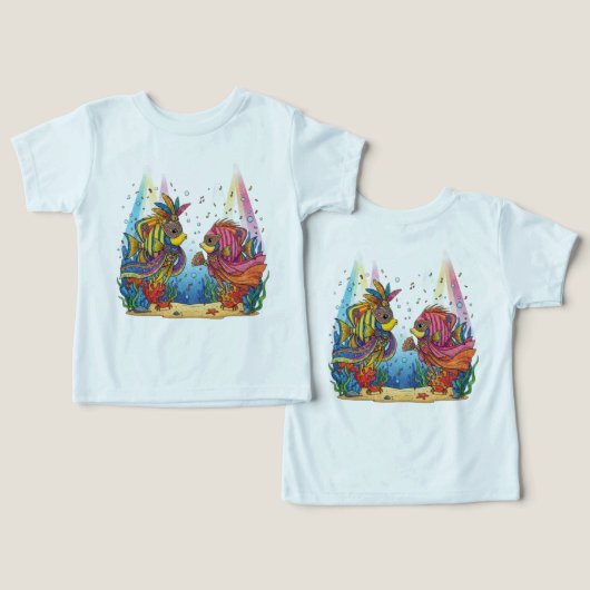 Colorful Venetian Masquerade Fish Ocean Party Shir (Ontwerp Voorkant & Achterkant)