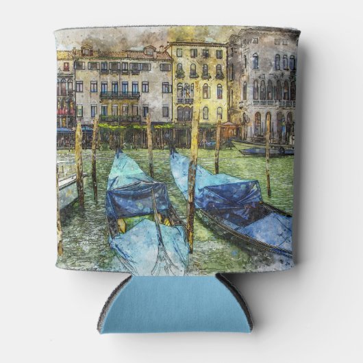 Colorful Venice Blue Gondolas Blikjeskoeler (Voorkant)