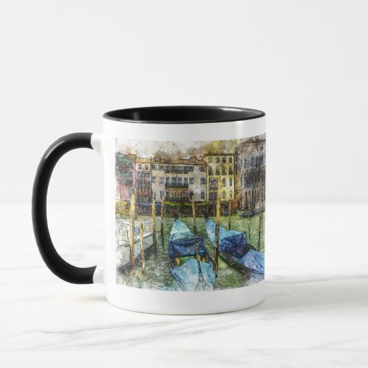 Colorful Venice Blue Gondolas Mok (Links)