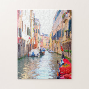 Colorful Venice Canal & gondola, Venezia Italië Legpuzzel