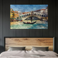 Colorful Venice Canal Grande Aquarelle Painting