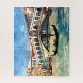 Colorful Venice Canal Grande Rialto Bridge Art Legpuzzel (Verticaal)
