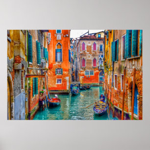 COLORFUL VENICE CANAL, ITALIË POSTER