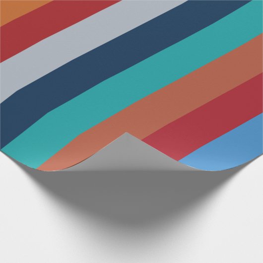 Colorful Vertical Retro Stripes Cadeaupapier (Hoek)