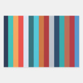 Colorful Vertical Retro Stripes Inpakpapier Vel (Voorkant 3)