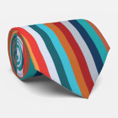 Colorful Vertical Retro Stripes Stropdas (Opgerold)
