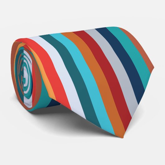 Colorful Vertical Retro Stripes Stropdas (Opgerold)