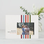 Colorful Vertical Ribbon Holiday Card Feestdagenkaart (Staand voorkant)