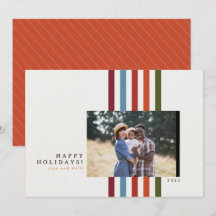 Colorful Vertical Ribbon Holiday Card