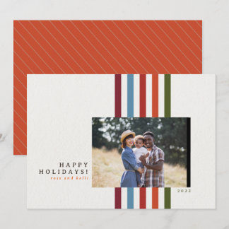 Colorful Vertical Ribbon Holiday Card Feestdagenkaart