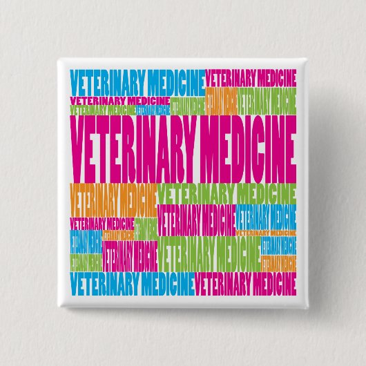 Colorful Veterinary Medicine Vierkante Button 5,1 Cm (Voorkant)