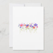 Colorful Vibrant Bold Wildflowers Wedding Kaart (Achterkant)