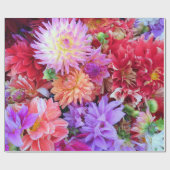 Colorful Vibrant Dahlia Flowers Cadeaupapier (Vlak)