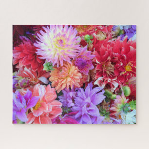 Colorful Vibrant Dahlia Flowers Legpuzzel