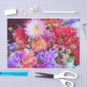 Colorful Vibrant Dahlia Flowers Tissuepapier (Craft)