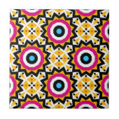 Colorful Vibrant Ethnic Mosaic Geometric Tegeltje (Voorkant)
