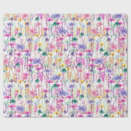 colorful vibrant garden cadeaupapier (Vlak)